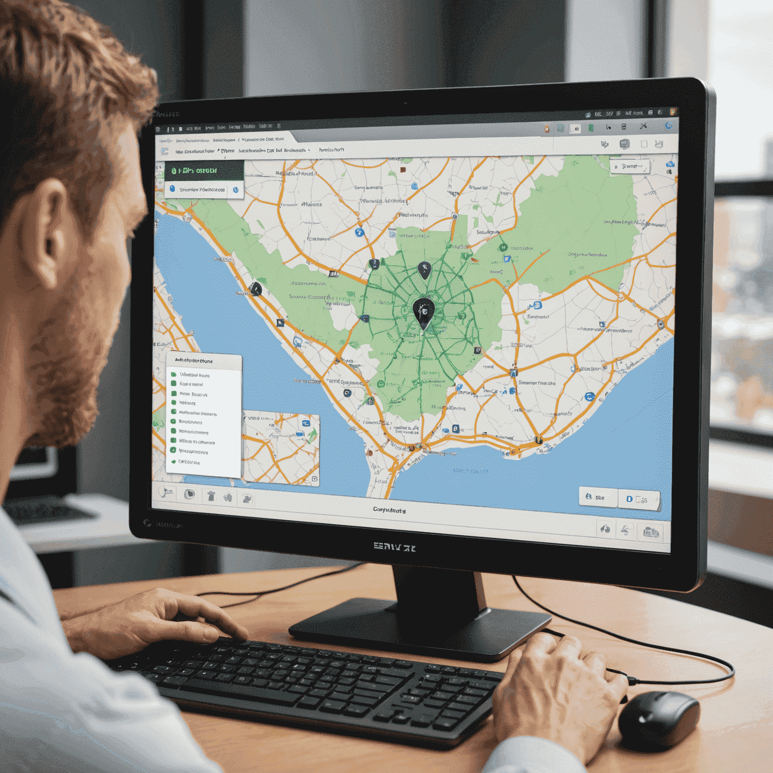 Image représentant un écran d'ordinateur affichant l'interface d'Advanced IP Scanner avec un réseau local cartographié
