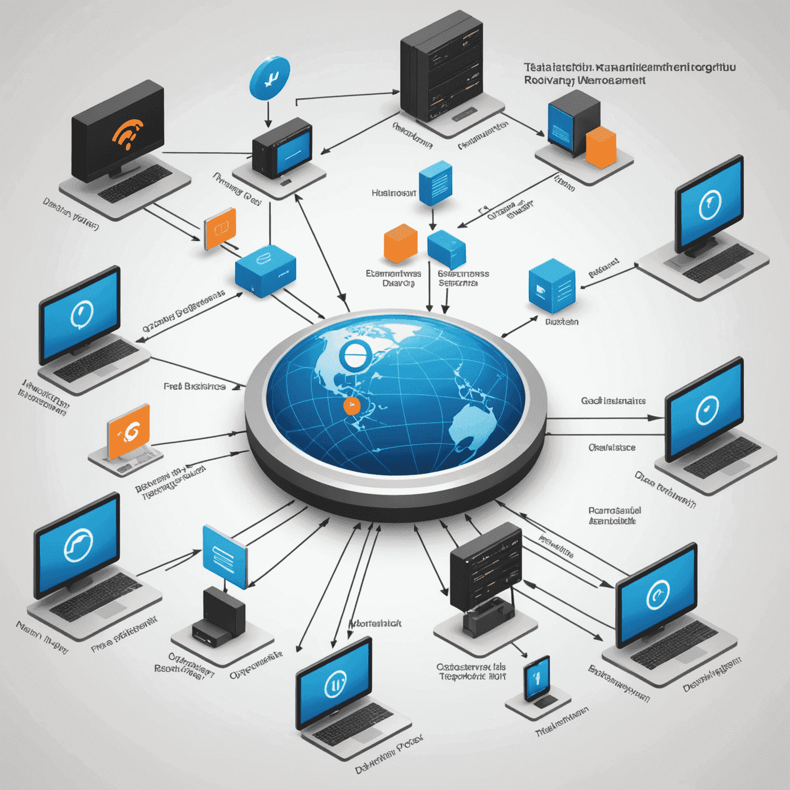 Diagramme de flux de travail IT intégrant Advanced IP Scanner avec d'autres outils de gestion réseau